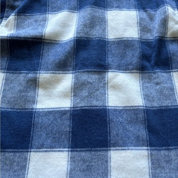 BB Dakota Steve Madden Blue White Plaid Flannel Shacket Buffalo Check - Picture 9 of 9